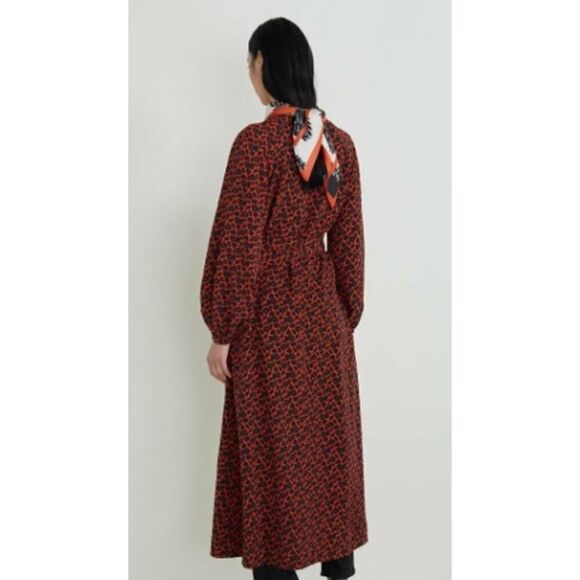 Rodebjer Khalida Red And Black Floral Poppy Maxi Dress Sz. L - Picture 2 of 8